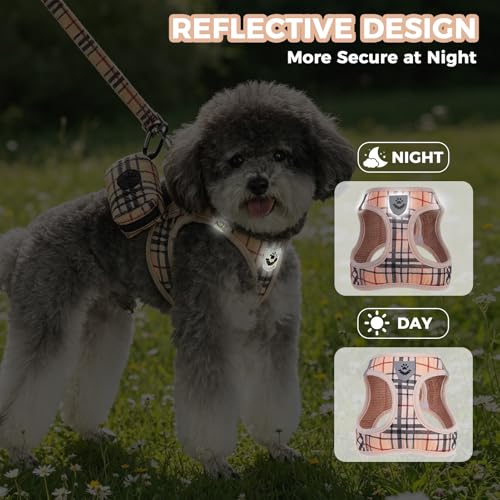 PAWCHIE Dog Harness and Leash Set, Step in No Pull Soft Pet Harness, Reflective Adjustable Puppy Vest for Small Medium Dog...