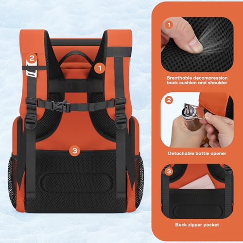 Maelstrom Backpack Cooler,36 Can Cooler Backpack,Soft Cooler Bag Insulated Leakproof,Lightweight Ice Chest Backpack,Travel...