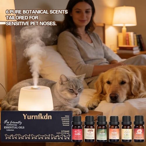 Pet Friendly Aromatherapy Essential Oils Collection,Safe for Dogs and Cats,Natural Relaxation and Stress Relief,Suitable f...