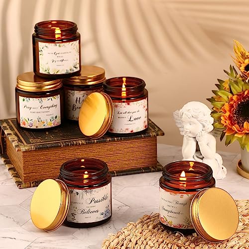 MTLEE 10 Jars Christian Religious Scented Candles 3.5oz Stress Relief Aromatherapy Gifts Natural Soy Decorative Long Lasti...