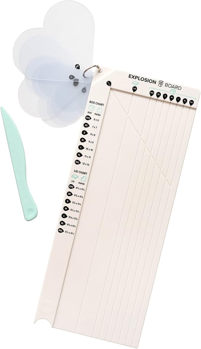We R Memory Keepers Explosion Board, Make DIY Custom Explosion Boxes, for Memory Keeping, Gift Giving, with Guides, Measur...