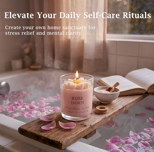 Scented Candles for Women - Aromatherapy Natural Soy Candles 4 Pack, Unique Floral Design, Relaxation Gifts for Mother’s D...