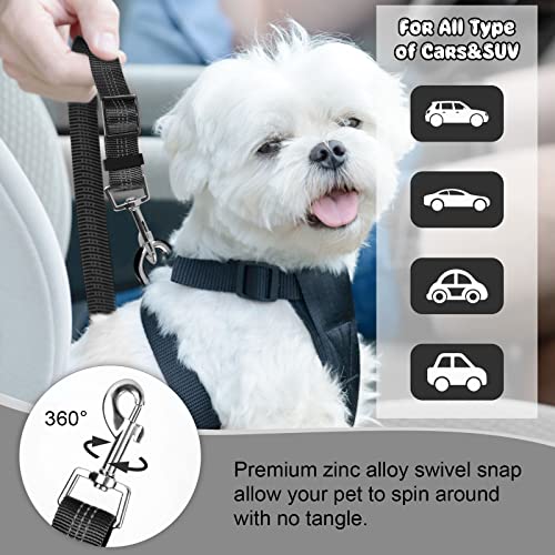 BWOGUE 2 Packs Dog Cat Safety Seat Belt Strap Car Headrest Restraint Adjustable Nylon Fabric Dog Restraints Vehicle Seatbe...