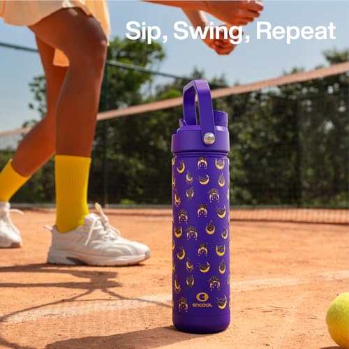 ENCOOL Insulated Water Bottle with Straw Stainless Steel Water Bottle, Leak-Proof, BPA-Free, Double Wall Vacuum Keeps Cold...