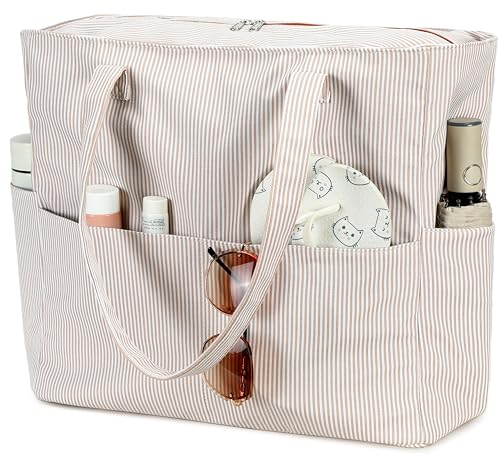 Bluboon Beach Bags for Women, Large Waterproof Tote Bag With Wet Compartment for Pool Weekender Travel Gym