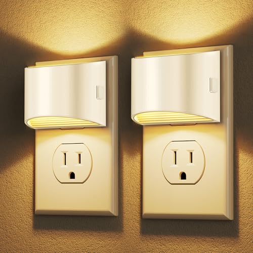DORESshop LED Night Light[2 Pack], Night Lights Plug into Wall, 3 Level Brightness Adjustable Plug in Night Light, Dusk to...