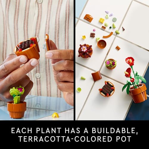 LEGO Botanicals Tiny Plants - Artificial, Fake Indoor Plant Building Set for Home, Kitchen, Desk Decoration, Adults Ages 1...