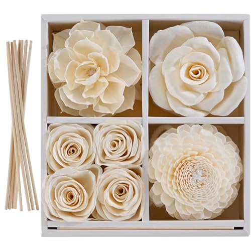 Flower Reed Diffuser Sola Wood Flowers Natural Material Aromatherapy Reed Decorative Aromatherapy Flower Refill Diffuser R...