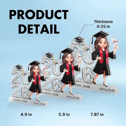 Love Signal Personalized Class Of 2026, 2027 Senior 2D Flat, Custom Acrylic Block Plaque, Graduation Gift For Seniors, Gra...
