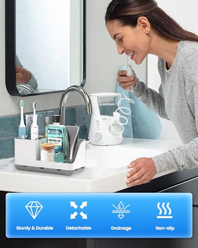 Homtalker Toothbrush Holders for Bathroom Counter - Detachable Bathroom Organizer and Storage Electric Toothbrush and Toot...