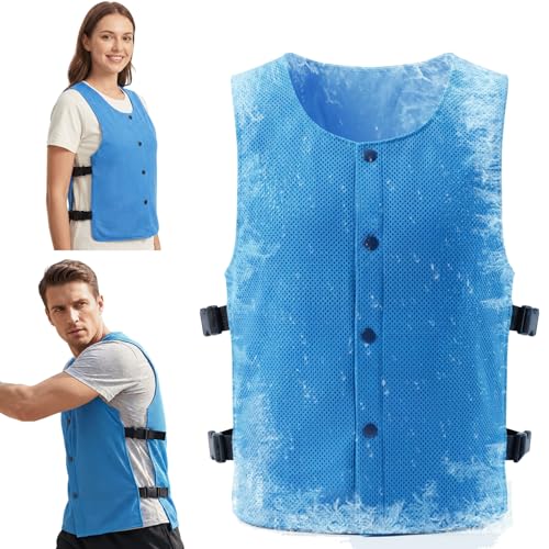 PANGTIKU Cooling Ice Vest for Men Women - Adjustable Evaporative Cool Vest for Gardening Cycling Hiking Construction Work