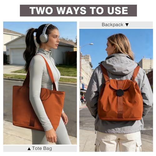 DLLTFPFE Tote Backpack for Women Convertible Backpack Expandable Tote Bag Shoulder Bags with Wet Pocket for Travel Gym Work