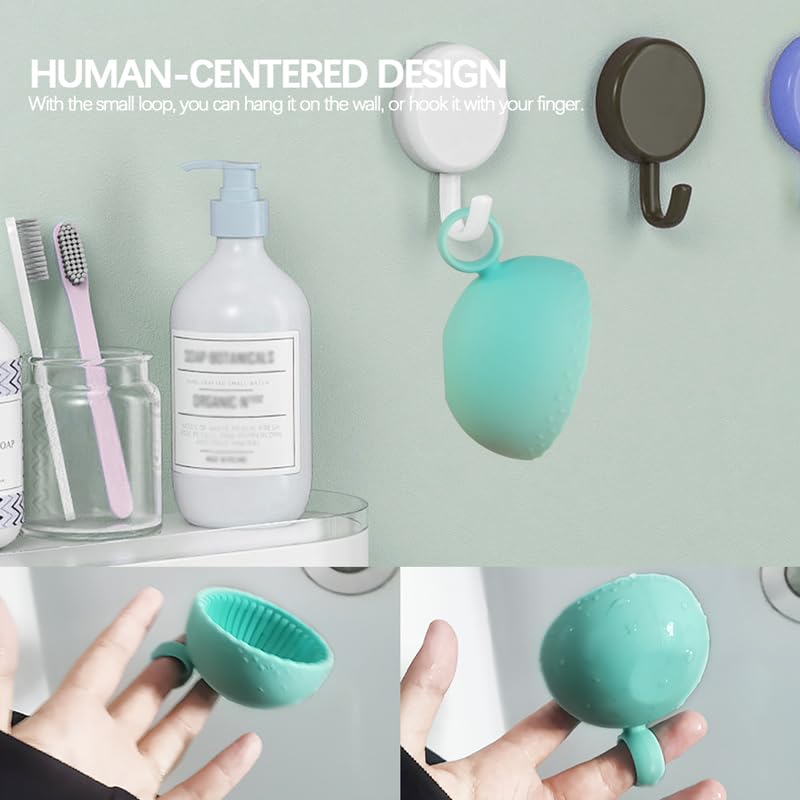 Generic Silicone Makeup Brush Cleaner, Brush Scrubber Bowl, Portable Washing Tool Cosmetic Brush Cleaner (Cyan)