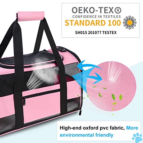 CUSSIOU Cat Carrier Pet Carrier Airline Approved for Small Dogs Medium Cats Puppies 15 Lbs Dog Carrier with Reflective Str...