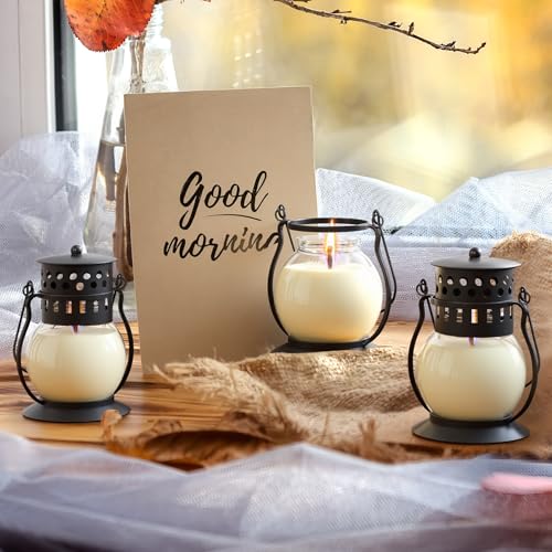 Scented Candles Gift Set - 3 Pack Candles for Home Scented Retro Lantern, Fall Candle Set perfect for Women, Birthday, Yog...