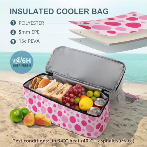 ASL Mesh Beach Bag with Cooler Compartment for Women, 2-in-1 Print Travel Tote 30L with Zipper and Pockets, Pool Picnic