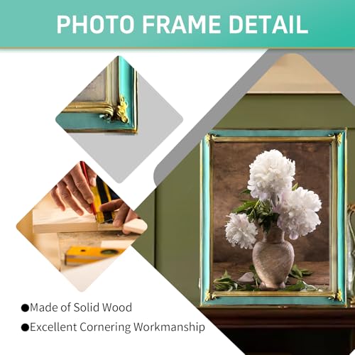 JINHUANG 8x10 inch Vintage Picture Frame, Elegant Antique Photo Frame with Glass Front, Antique Ornate Photo Frame Desktop...