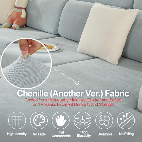 WEYOND Large Backrest Cushion Covers Super Stretch Backrest Covers for 3 Cushion Couch Sofa, Couch Back Cushion Covers Fea...