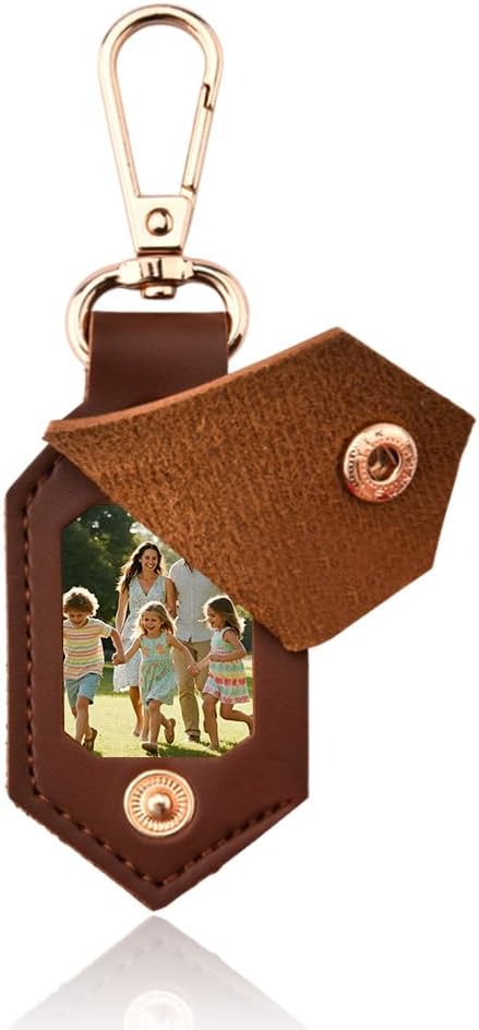 Tofwaol Custom Photo Keychain Leather Personalized Keychain for Women Men Custom Keyring with Picture Diy Photo Key Chain