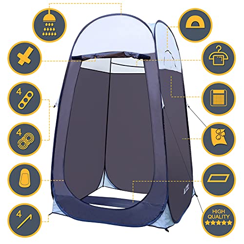 Leader Accessories Pop Up Shower Tent Dressing Changing Room Privacy Portable Camping Shelters 4' x 4' x 78" H Extra-Large...