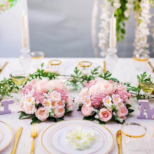 Inweder Flower Balls Centerpieces for Tables: 10 PCS Pink Flowers for Centerpieces Floral Arrangements Centerpiece for Wed...