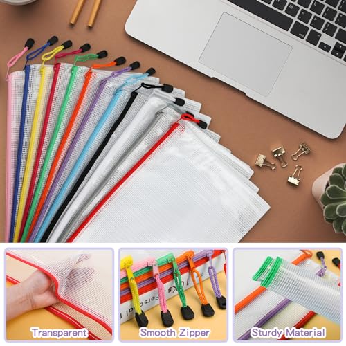 Umriox Pencil Pouches Bulk, 9.2 x 4.7 in (12 Colors, 36 Packs), Mesh Zipper Pouch Pencil Case, Small Zipper Pouches for Bi...