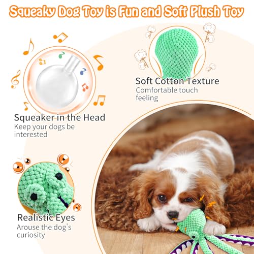 Fuufome Large Squeaky Dog Toys- Plush Dog Toys with Soft Fabric for Small, Medium, and Large Dogs Daily Companionship, Tra...