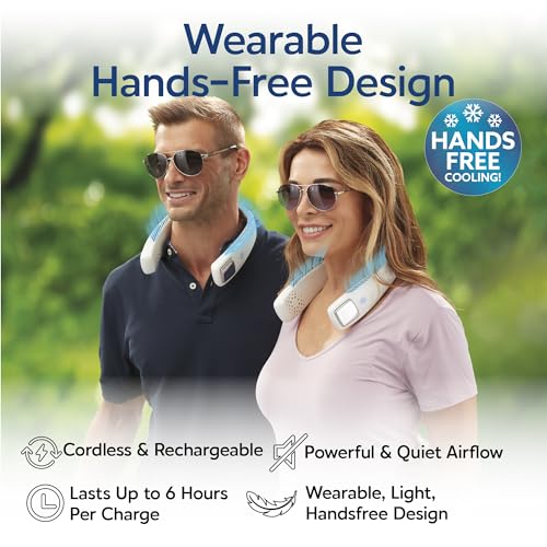 Arctic Air Freedom Personal Air Cooler - Portable 3-Speed Neck Fan, Hands-Free Wearable Design, Lightweight, Cordless And ...