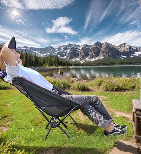 Wind Tour Portable Camping Chair Lightweight Foldable Outdoor Chair for Hiking Camp Backpacking Lawn Beach Fishing Picnic ...