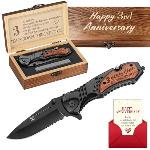 Titorld 3 Years Anniversary Keepsake Gifts for Him, 3rd Tin Anniversary for Men Him Husband Boyfriend, Three Years Marriag...