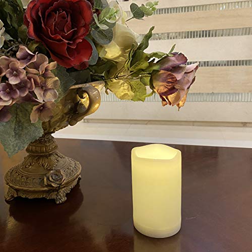 Waterproof Outdoor Flameless Pillar Candle with Timer Battery Operated Electric LED Candle Set for Gift Home Décor Party W...