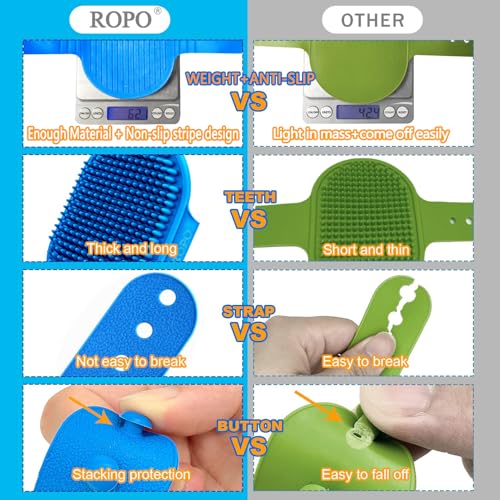 Dog Grooming Brush, CWXZSTM Pet Shampoo Bath Brush Soothing Massage Rubber Comb with Adjustable Ring Handle for Long Short...