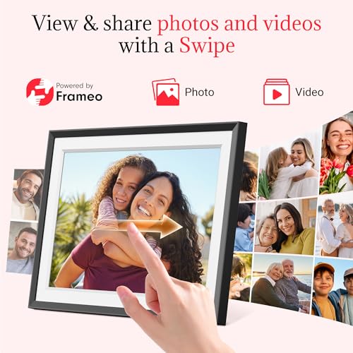 Frameo Digital Picture Frame – 10.1 Inch Smart Wi-Fi Photo Frame with Easy App Connection, Gift for Women, Mom, Grandma, W...