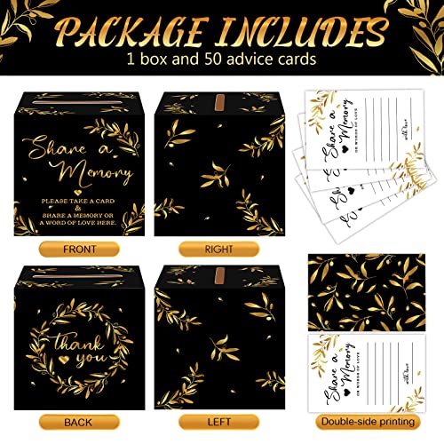 Pajean 50 Pcs Share a Memory Cards for Collections of Life, Memory Cards Box for Guest Ideas Funeral Graduation Wedding Br...