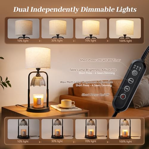 Safe Candle Warmer Lamp for Kids/Pets Flameless Electric Wax Melt Warmer Lamp for Large 3 Wicks Jar Candles with Long Last...