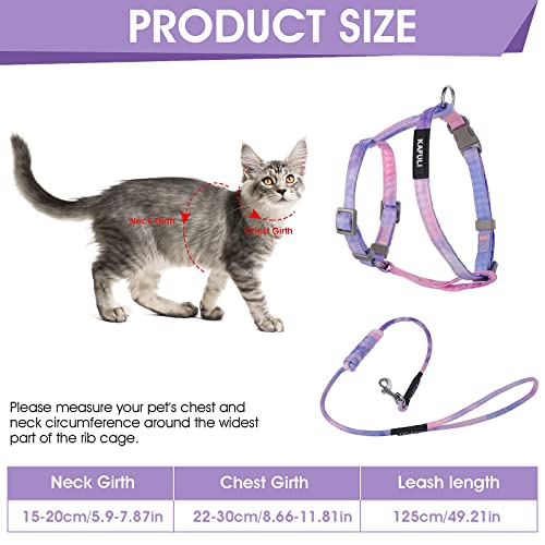 TIESOME Cat Harness and Leash Set, Adjustable Gradient Kitten Harness Escape Proof Harness with Leash for Kitty Outdoor Wa...