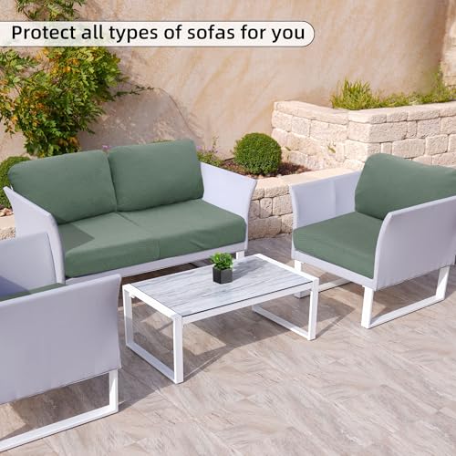 SUKAIKEQA Outdoor Cushion Covers Set,8PCS Patio Furniture Couch Seat Slipcovers, Replacement for Sofa Sectional Chair(Cove...