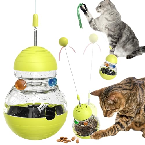 TLKNG Cat Toy for Indoor Cats Wobble Treat Dispenser Ball Kitten Food Dispenser & Puzzle Feeder Balls & Enrichment Toys & ...