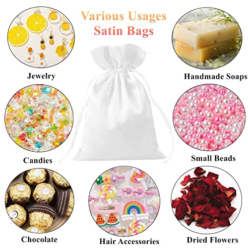Gbateri 35 Pack 5x7 Inch White Small Gift Bags Wedding Party Favor Bags, Jewelry Pouches - Drawstring Pouch Bags - Baby Sh...