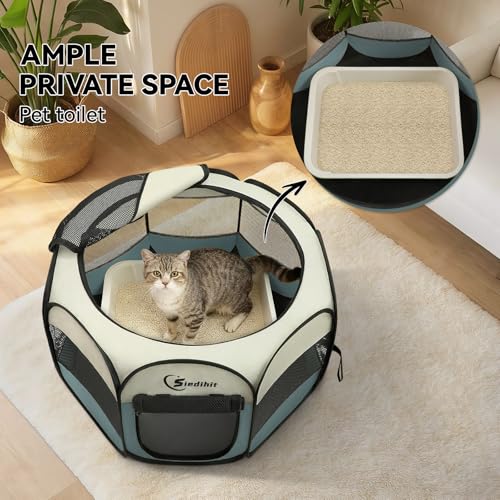 Siedihit Dog Cat Playpen, Puppy Pet Playpen Indoor for Small Dog Crate Tent Cage Outdoor, Portable Pop Up Dogs Enclosure K...
