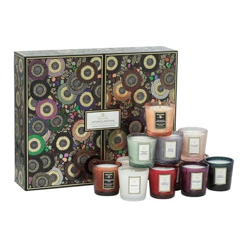 Voluspa Japonica Archive 12 Pc Votive Scented Candles Gift Set, 1.25 oz Each, Scented Candles for Home, 15 Hour Burn Time ...