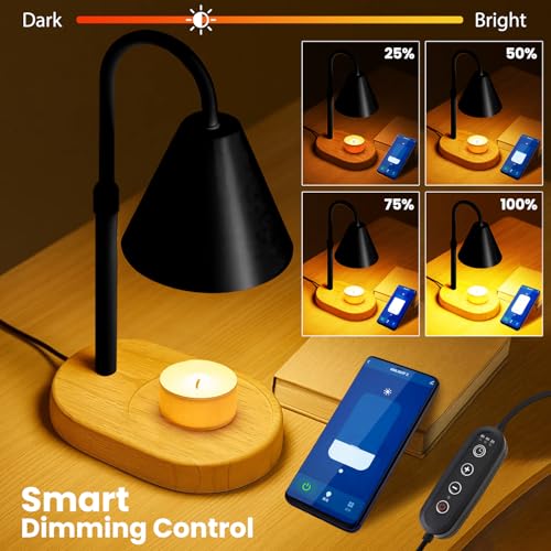 Candle Warmer Lamp with Timer & Dimmable Light – Adjustable Height Candle Melter for Jar Candles – Cozy Home Décor, Christ...
