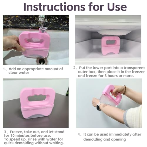 BiSUAN Extra-Large Silicone Ice Roller for Face and Body – Handheld Massager Reduces Puffiness, Soothes Sore Muscles, Reli...