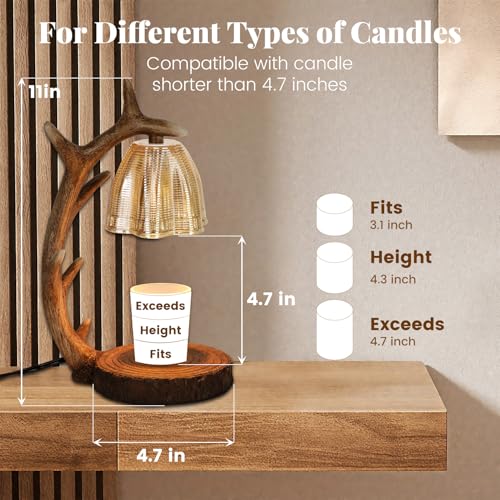 Candle Warmer Lamp | Rustic Candle Warmer Lamp with Timer and Dimming Function | Suitable for Retro Decoration and Creativ...