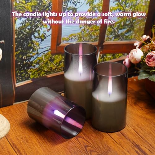 kakoya Flameless Candles Upgraded Realistic Flickering Flame,Battery Operated LED Candles with Remote Timers,Acrylic Elect...