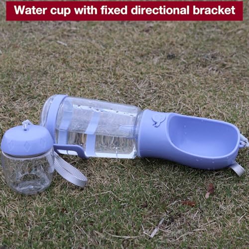 Frxat Dog Water Bottle with Food Container Holder, Travel Puppy Drinking Bowl, Portable Pet Water Dispenser, Patented Desi...