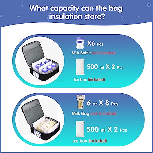 Derbiedersinn Breast Pump Bag, Compatible with Spectra Pumps, Insulated Carrying Case with Cooler for Milk Storage, Trave...