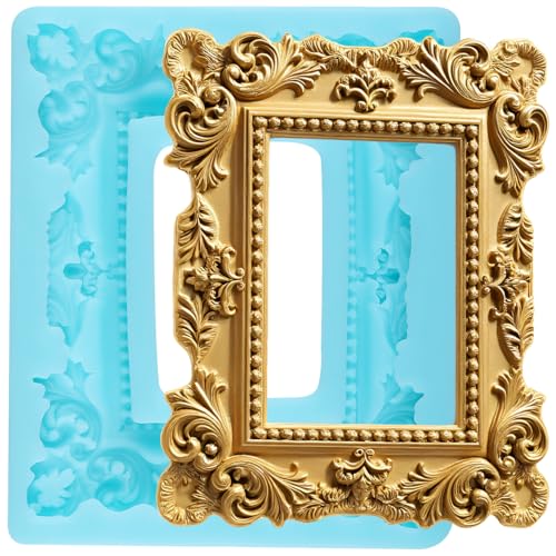 YABONAN Photo Frame Fondant Molds Picture Frame Silicone Mold for Cake Decorating Cupcake Topper Chocolate Candy Gum Paste...
