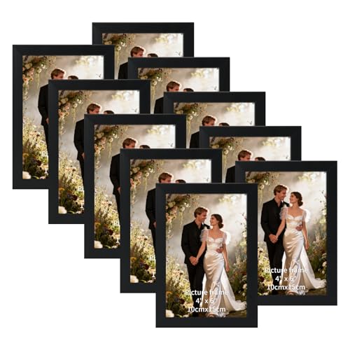 Wtrgas 4x6 Picture Frames Set of 10 for Displaying 4 x 6 Photos, Multi 4x6 Frames Collage for Wall or Tabletop, Horizontal...