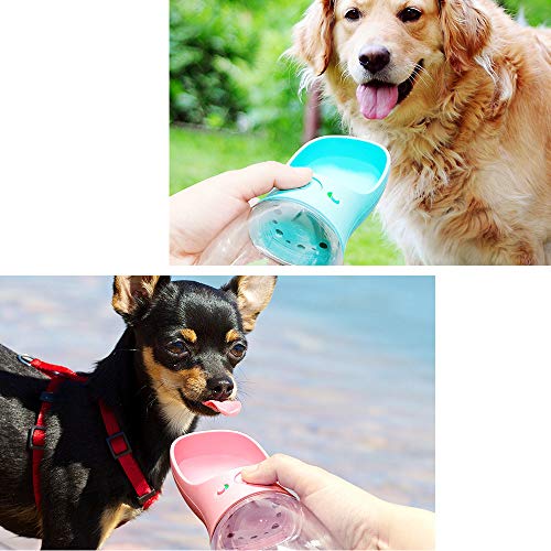VehiGo 550 ml / 18.6 oz Portable Dog Water Bottle, Water Bottle with Drinking Feeder for Dogs, Water Dispenser for Dogs in...